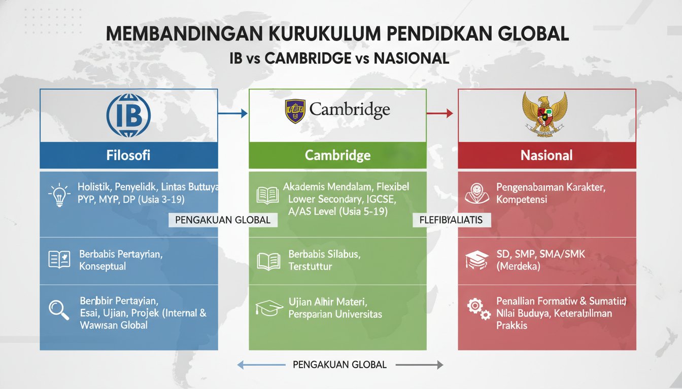 Membandingkan Kurikulum Internasional: IB vs Cambridge vs Nasional